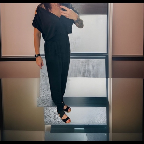 Sexy Elegant Jumpsuit 4 Womens Dressy 1Pc Romper Cold Shoulder Slit Sleek Suit - Picture 9 of 16